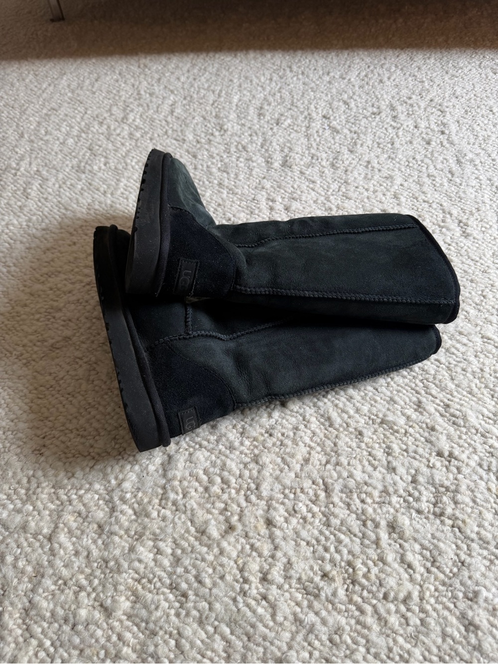 UGG Black Tall Suede Knee high Boots size 8 - Picture 2 of 5